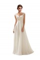 Sleeveless V-Neck Soft Chiffon & Lace Ivory Sweep Train Wedding Dress Leicester