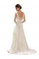 Sleeveless V-Neck Soft Chiffon & Lace Ivory Sweep Train Wedding Dress Leicester
