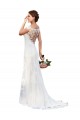 Sleeveless Illusion Neck Lace White Chapel Train Sexy Wedding Dress Leicester