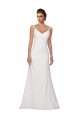 Sleeveless V-Neck Soft Chiffon Ivory Chapel Train Wedding Dress Leicester