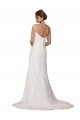 Sleeveless V-Neck Soft Chiffon Ivory Chapel Train Wedding Dress Leicester