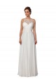 Sleeveless Illusion Neck Soft Chiffon Ivory Sweep Train Boho Wedding Dress Leicester