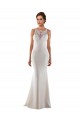 Sleeveless Sweetheart Lace & Stretch Crepe Ivory Sweep Train Modern Wedding Dress Leicester