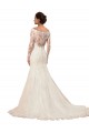 Long Sleeves Bateau Neck Lace Ivory Chapel Train Sexy Wedding Dress Leicester