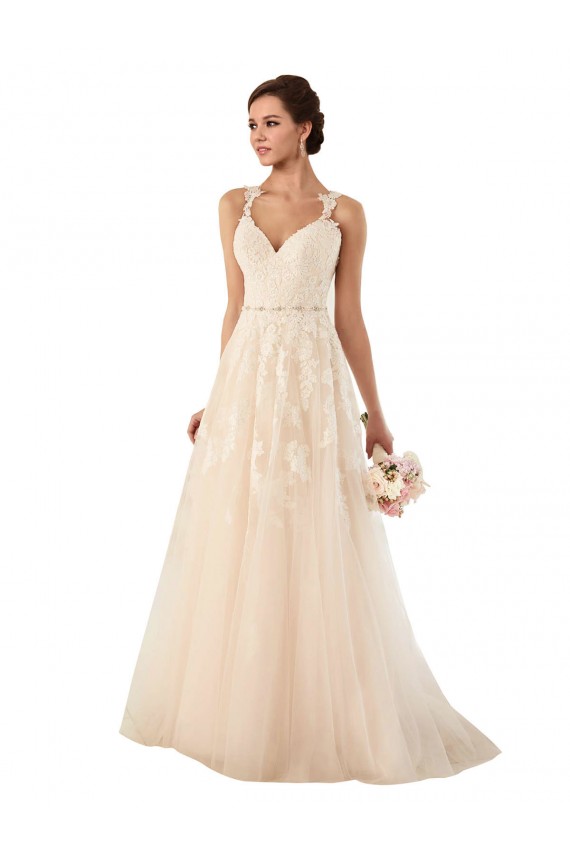 Sleeveless Sweetheart Tulle & Lace Ivory Chapel Train Wedding Dress Leicester