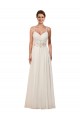 Sleeveless Sweetheart Soft Chiffon Ivory Sheath Chapel Train Wedding Dress Leicester