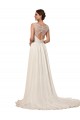 Sleeveless Sweetheart Soft Chiffon Ivory Sheath Chapel Train Wedding Dress Leicester