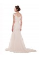 Sleeveless Off the Shoulder Tulle Ivory Chapel Train Beach Wedding Dress Leicester