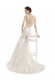 Sleeveless Illusion Neck Lace Ivory Mermaid Chapel Train Wedding Dress Leicester