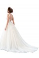 Sleeveless Illusion Neck Tulle & Lace Ivory Cathedral Train Beach Wedding Dress Leicester