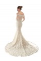 Long Sleeves Off the Shoulder Tulle & Lace Ivory & Champagne Chapel Train Wedding Dress Leicester