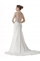 Sleeveless Sweetheart Soft Chiffon White Chapel Train Beach Wedding Dress Leicester