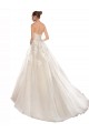 Sleeveless Strapless Tulle & Lace Ivory & Champagne Chapel Train Wedding Dress Leicester