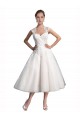 Sleeveless Sweetheart Tulle & Lace Ivory Tea Length Beach Wedding Dress Leicester