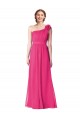 Sleeveless One Shoulder Soft Chiffon Azalea Long Bridesmaid Gown Leicester