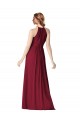 Sleeveless Halter Neck Chiffon Burgundy Long Evening Gowns / Bridesmaid Dresses Leicester