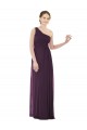 Sleeveless One Shoulder Soft Chiffon Grape Long Evening Dress / Bridesmaid Dress Leicester