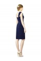 Cap Sleeves Sweetheart Soft Chiffon Dark Navy Knee Length Bridesmaid Dress Leicester