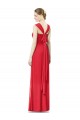 Cap Sleeves Sweetheart Soft Chiffon Red Long Formal Dress / Bridesmaid Dress Leicester
