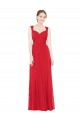 Sleeveless Sweetheart Chiffon Red Long Bridesmaid Dress / Evening Dress Leicester