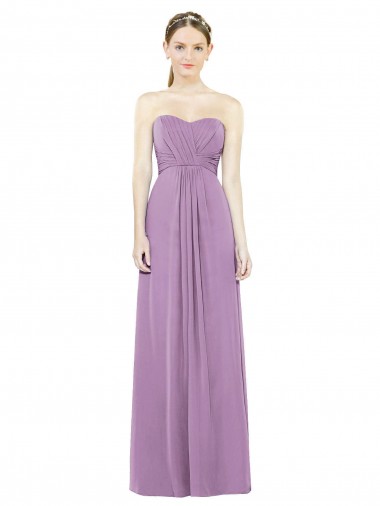 Sleeveless Sweetheart Soft Chiffon Dark Lavender Long Bridesmaid Dress Leicester