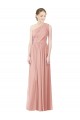 Sleeveless One Shoulder Soft Chiffon Bliss Pink Long Bridesmaid Dress Leicester