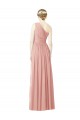 Sleeveless One Shoulder Soft Chiffon Bliss Pink Long Bridesmaid Dress Leicester