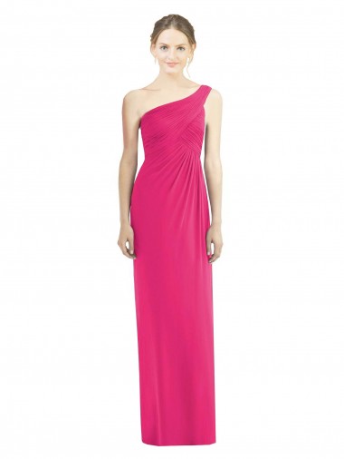 Sleeveless One Shoulder Soft Chiffon Azalea Long Bridesmaid Dress Leicester