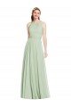 Sleeveless Halter Neck Chiffon Sage Long Bridesmaid Dress / Evening Dress Leicester