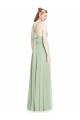 Sleeveless Halter Neck Chiffon Sage Long Bridesmaid Dress / Evening Dress Leicester
