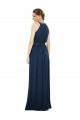 Sleeveless High Neck Soft Chiffon Dark Navy Long Bridesmaid Dress / Formal Dress Leicester