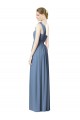 Sleeveless One Shoulder Soft Chiffon Dusty Blue Long Bridesmaid Dress Leicester
