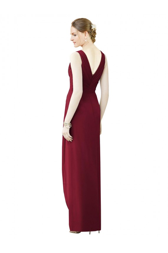 Sleeveless V-Neck Chiffon Frost Long Bridesmaid Dress / Evening Dress Leicester