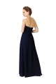 Sleeveless Sweetheart Soft Chiffon Dark Navy Long High Low Bridesmaid Dress Leicester