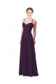 Sleeveless Sweetheart Soft Chiffon Grape Sheath Long Bridesmaid Dress Leicester