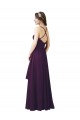 Sleeveless Sweetheart Soft Chiffon Grape Sheath Long Bridesmaid Dress Leicester