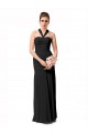 Sleeveless Halter Neck Chiffon Black Long Bridesmaid Dress / Evening Dress Leicester