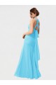 Sleeveless Halter Neck Chiffon Black Long Bridesmaid Dress / Evening Dress Leicester
