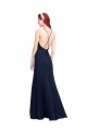 Sleeveless High Neck Soft Chiffon Dark Navy Long Prom Dress / Bridesmaid Dress Leicester