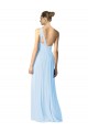 Sleeveless One Shoulder Soft Chiffon Light Sky Blue Long Bridesmaid Dress Leicester