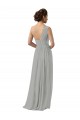 Sleeveless One Shoulder Soft Chiffon Silver Long Bridesmaid Dress Leicester