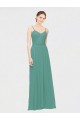 Sleeveless V-Neck Chiffon Icelandic Silver Long Bridesmaid Dress / Evening Dress Leicester