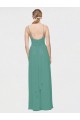 Sleeveless V-Neck Chiffon Icelandic Silver Long Bridesmaid Dress / Evening Dress Leicester