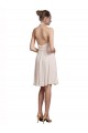 Sleeveless V-Neck Soft Chiffon Cream Pink Knee Length Bridesmaid Dress Leicester
