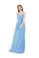 Sleeveless V-Neck Soft Chiffon Periwinkle Sheath Long Bridesmaid Dress Leicester