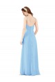 Sleeveless V-Neck Soft Chiffon Periwinkle Sheath Long Bridesmaid Dress Leicester