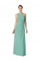Sleeveless One Shoulder Soft Chiffon Jade Long Bridesmaid Dress Leicester