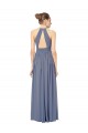 Sleeveless Halter Neck Chiffon Royal Blue Long Bridesmaid Dress / Evening Dress Leicester