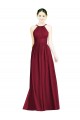 Sleeveless Halter Neck Chiffon Burgundy Long Formal Dress / Bridesmaid Dress Leicester