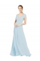 Sleeveless V-Neck Soft Chiffon Sea Glass Long Bridesmaid Dress Leicester